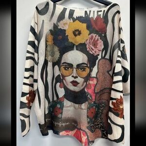 The Chandra Colorful Graphic Women's Top Made in Italy